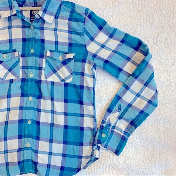 American Eagle Outfitters Blue/White Long Sleeve Button-Down Shirt Size Small S - Picture 4 of 7